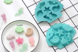 Molde silicona 7 animales fondo del mar 